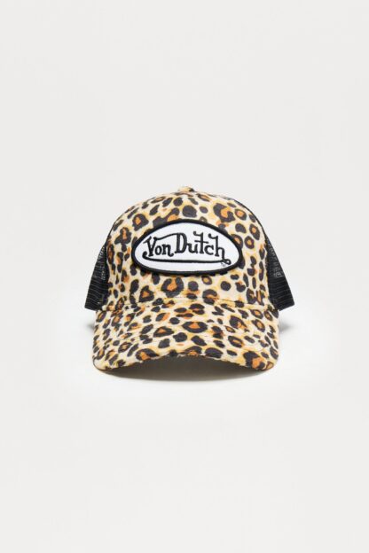 Gorra Trucker Estampado de Leopardo Natural - Negro/Marrón - Image 3