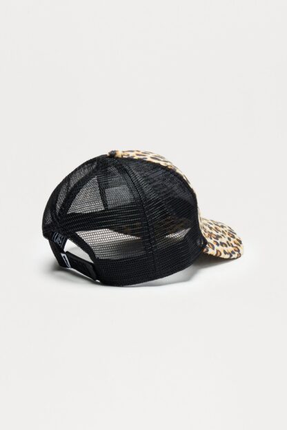 Gorra Trucker Estampado de Leopardo Natural - Negro/Marrón - Image 4