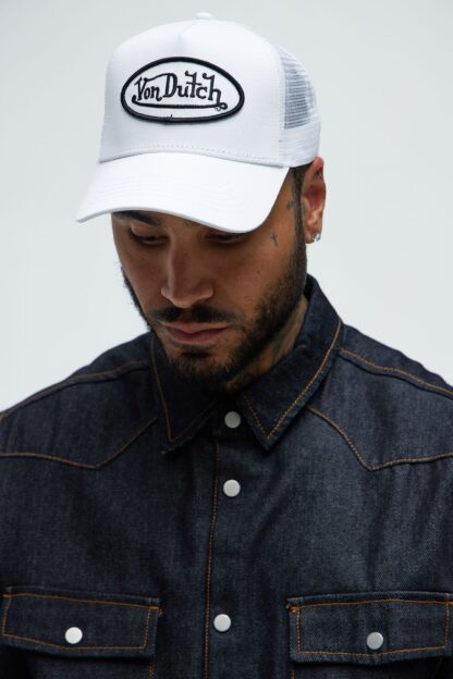 Gorra Trucker Ajustable en Algodón y Poliéster - Blanco - Image 2